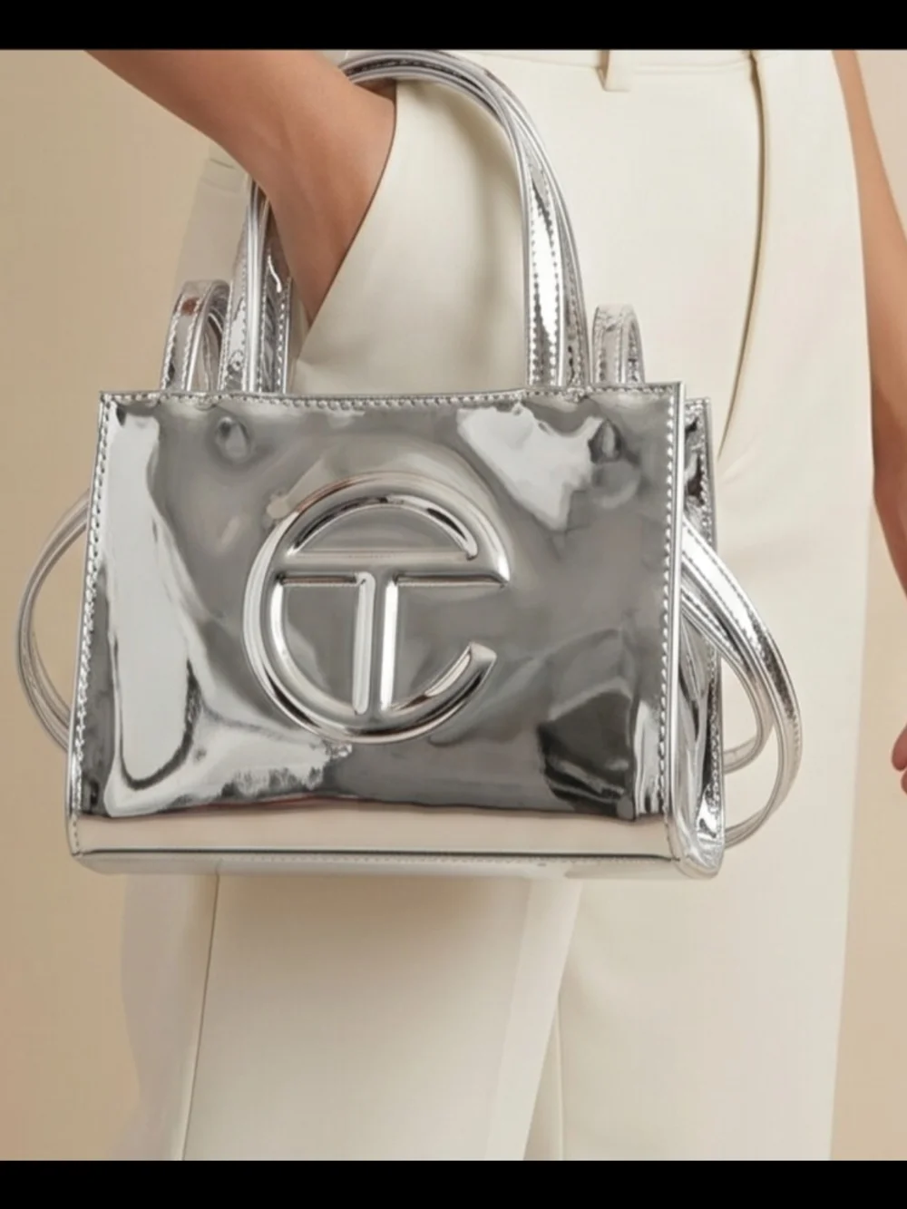 Telfar Silver Small Bag - Mirror